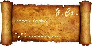 Hersch Csaba névjegykártya